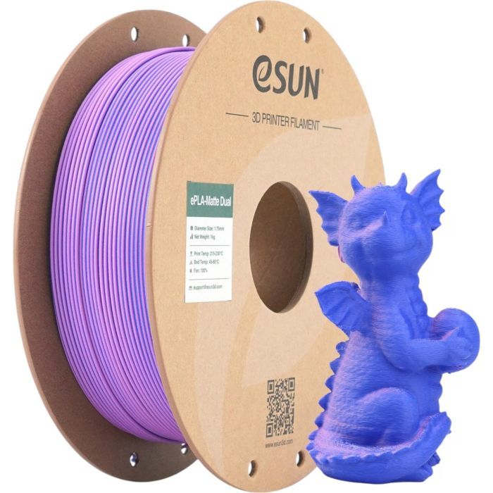 Пластик для 3D-принтера eSUN PLA matte dual 1,75mm 1kg RED BLUE (PLA-MTD175B-RU1P1) изображение 4