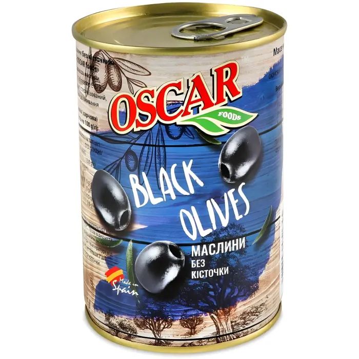 Овощная консервация Oscar foods Маслины без косточки 400 г (8413552051345)
