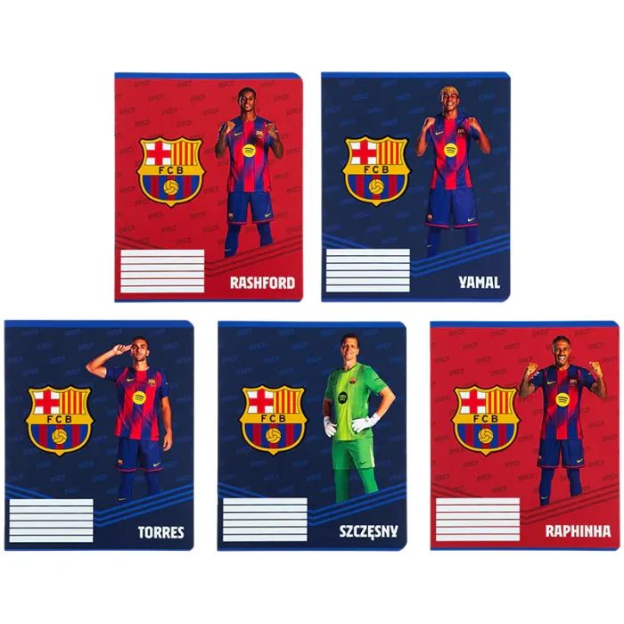 Тетрадь Kite FC Barcelona, 12 листов, клетка (BC26-232)
