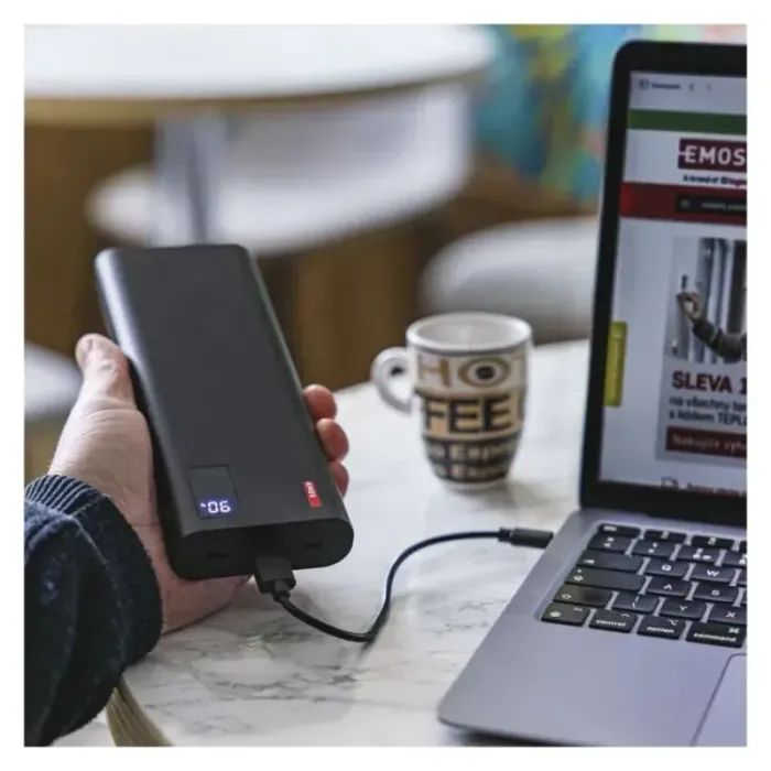 Батарея универсальная EMOS 27000mAh NTBF30, 100W, Pass-through, black (B0561B) изображение 12