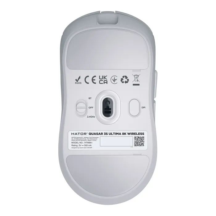 Мишка Hator Quasar 3S Ultima 8K Wireless/Bluetooth/USB White (HTM661) зображення 6