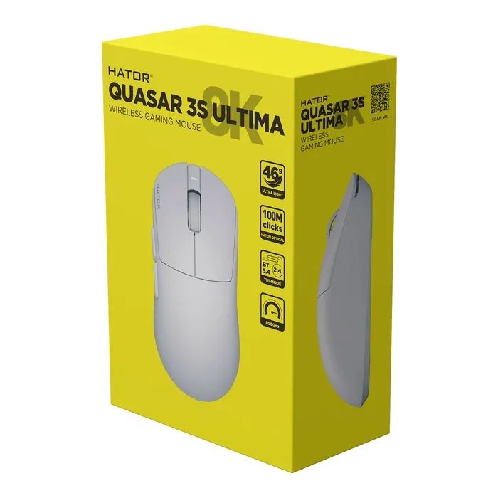 Мишка Hator Quasar 3S Ultima 8K Wireless/Bluetooth/USB White (HTM661) зображення 7