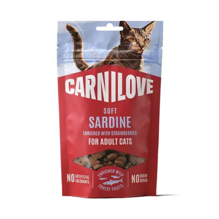 Лакомство для котов Carnilove Soft Snack Sardine with Strawberry 50 г (8595602582556)