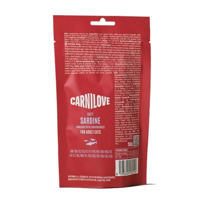 Лакомство для котов Carnilove Soft Snack Sardine with Strawberry 50 г (8595602582556) изображение 2