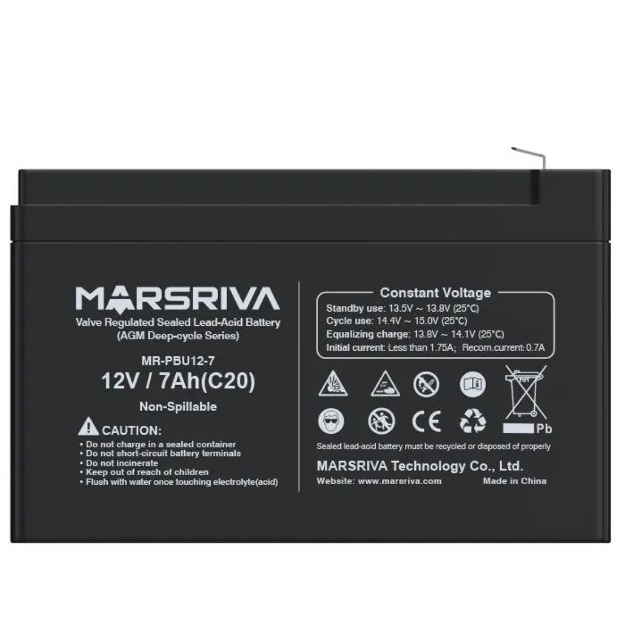 Батарея до ДБЖ Marsriva 12V 7Ah (MR-PBU12-7) зображення 4