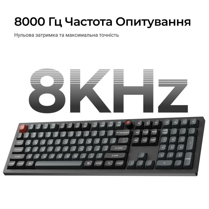 Клавіатура Keychron V6 8K Keychron Super Red Switch RGB USB UA Black (V6W-D1-UA) зображення 10