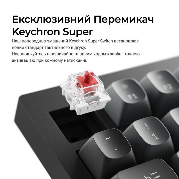 Клавіатура Keychron V6 8K Keychron Super Red Switch RGB USB UA Black (V6W-D1-UA) зображення 9