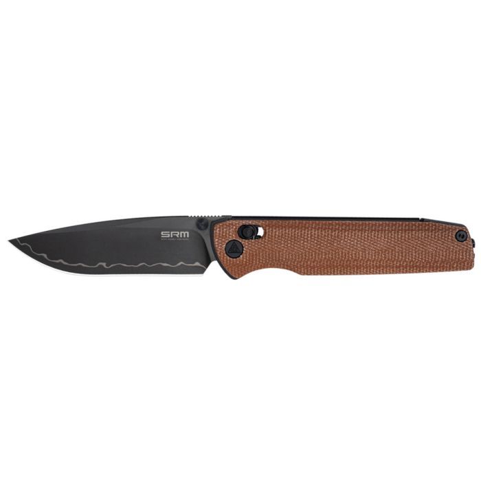 Ніж SRM Terrier 140Cr, Brown Micarta, Black Stonewash (258L-MN2)