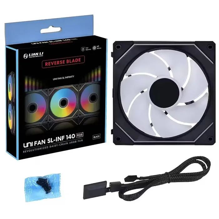 Кулер для корпуса Lian Li Uni Fan SL-INF WIRELESS Reverse, 140-1 (G99.14RSLIN1W1B.00) изображение 4
