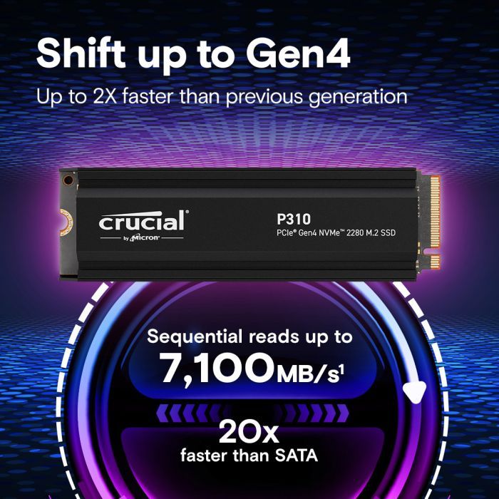 Накопитель SSD M.2 2280 2TB P310 with heatsink Micron (CT2000P310SSD5) изображение 3