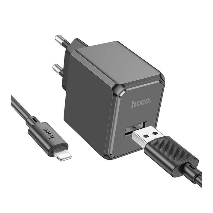 Зарядное устройство HOCO CS11A USB + cable USB to Lightning white (6942007603577)