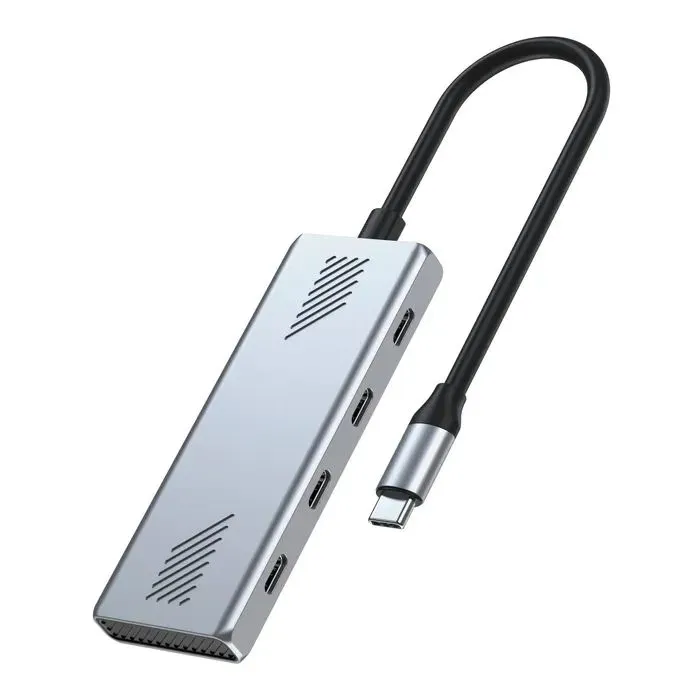 Концентратор Gembird USB-C 4-in-1 4xUSB-C 3.2 silver (UHB-CM-U310-C4-01) зображення 3