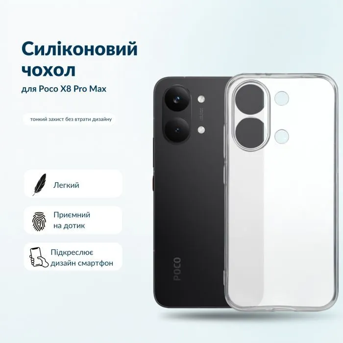 Чехол для мобильного телефона BeCover Silicone Poco X8 Pro Max Transparent (716021)