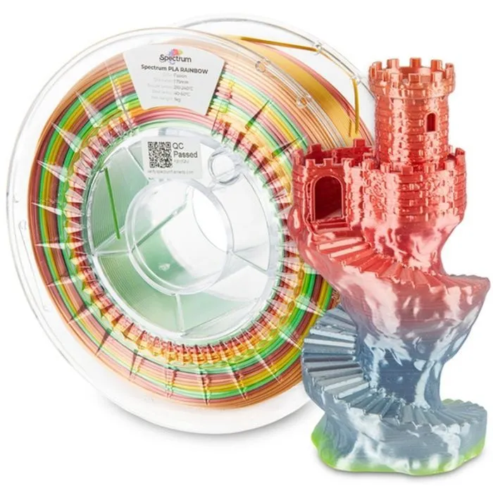Пластик для 3D-принтера Spectrum PLA Silk Rainbow 1.75mm 1kg Fusion (81016) зображення 4