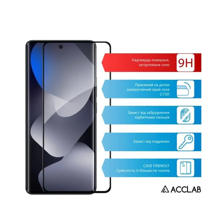 Скло захисне ACCLAB Full Glue ESD Xiaomi Redmi Note 15 Black (1283126633669) зображення 3