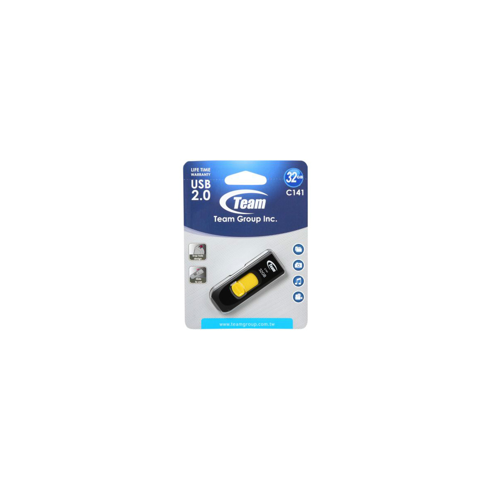 USB флеш накопичувач Team 32GB Team C141 Yellow USB 2.0 (TC14132GY01) зображення 5
