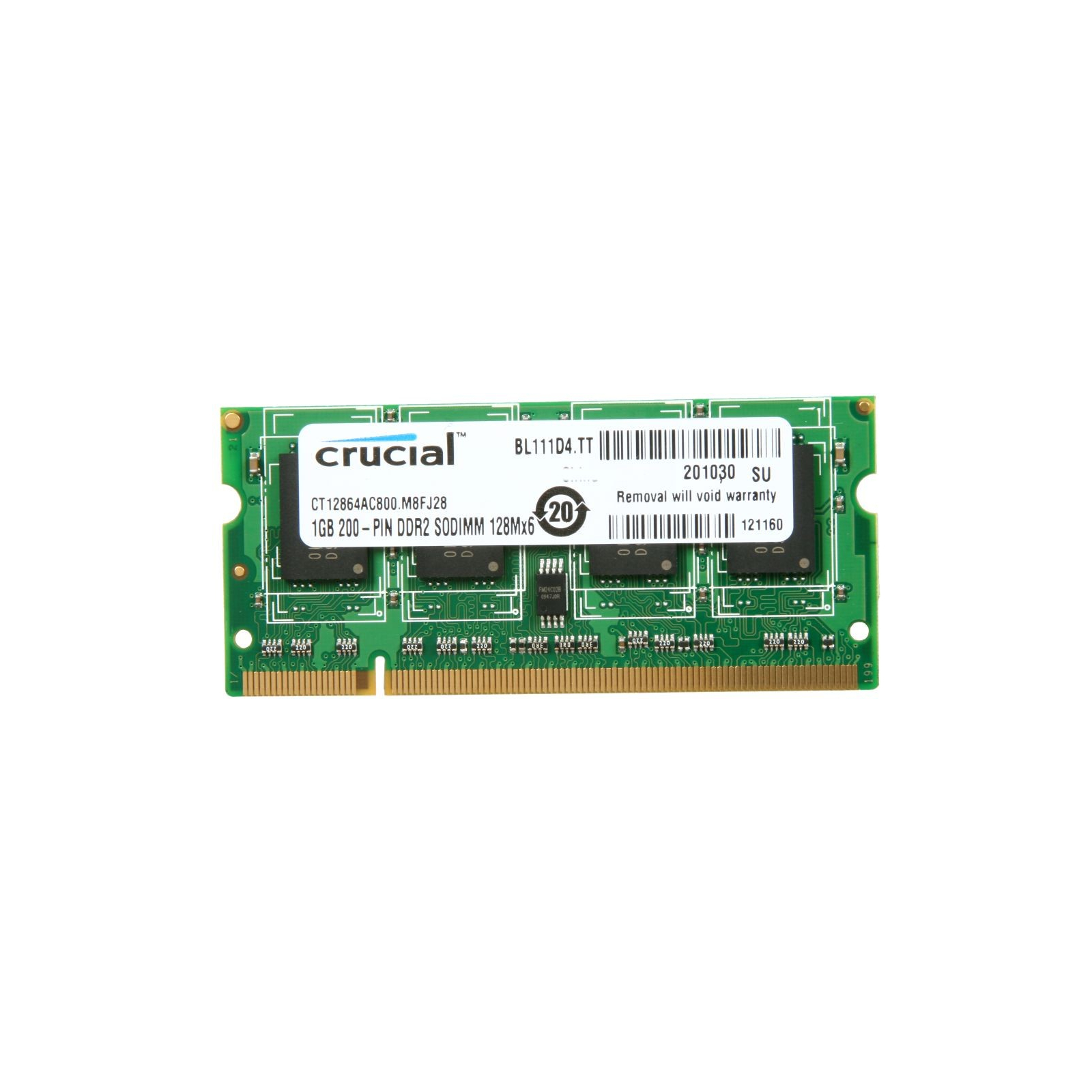 Модуль пам'яті для ноутбука SoDIMM DDR2 1GB 800 MHz Micron (CT12864AC800)