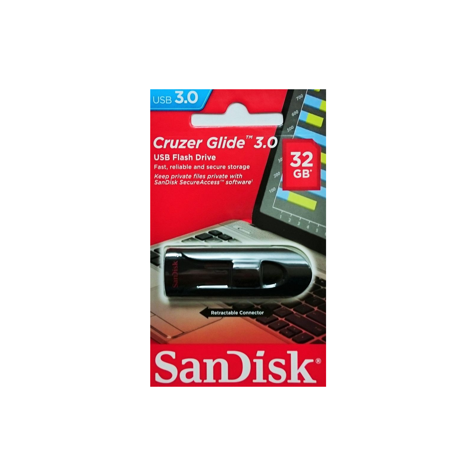 USB флеш накопитель SanDisk 256GB Cruzer Glide Black USB 3.0 (SDCZ600-256G-G35) изображение 6