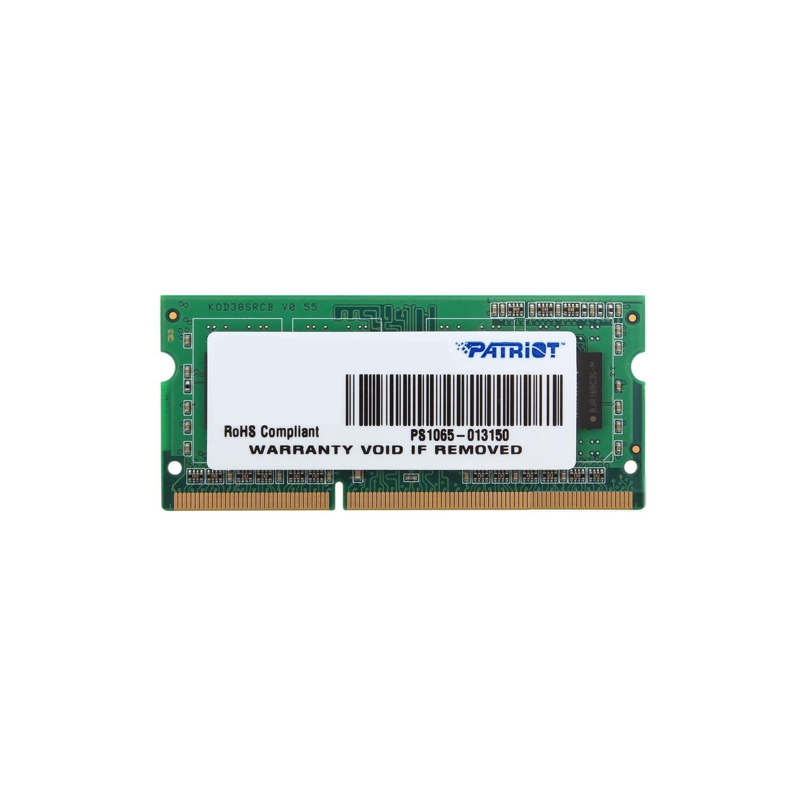 Модуль памяти для ноутбука SoDIMM DDR3L 2GB 1600 MHz Patriot (PSD32G1600L81S)