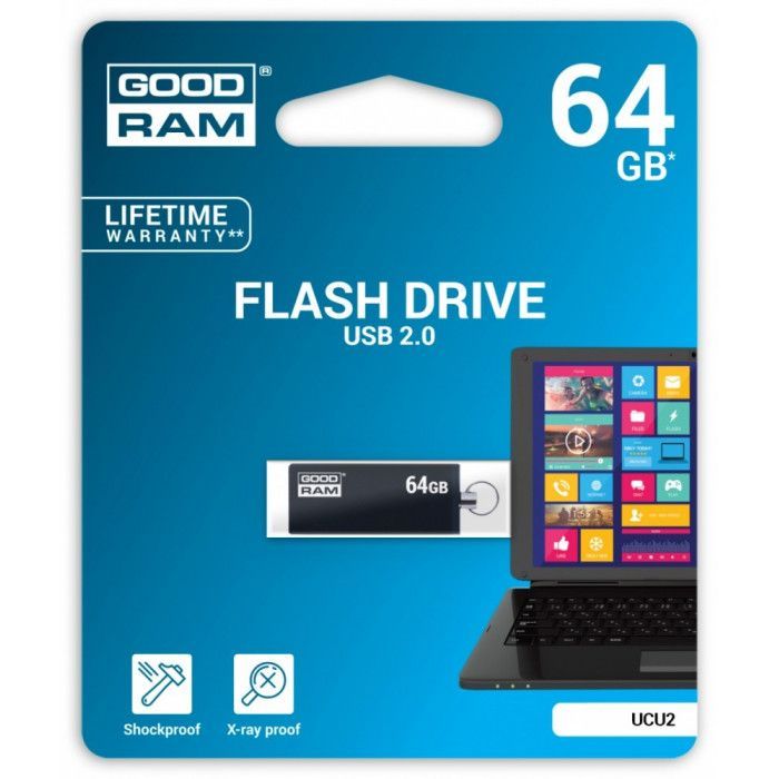 USB флеш накопитель Goodram 64GB UCU2 Cube Black USB 2.0 (UCU2-0640K0R11) изображение 3