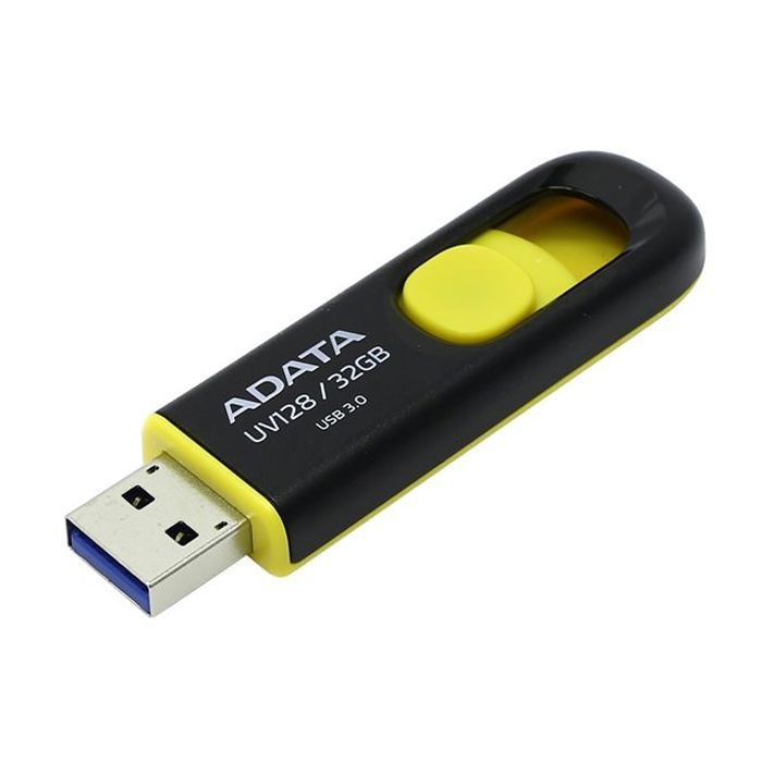USB флеш накопичувач ADATA 32GB UV128 Black-Yellow USB 3.0 (AUV128-32G-RBY) зображення 4