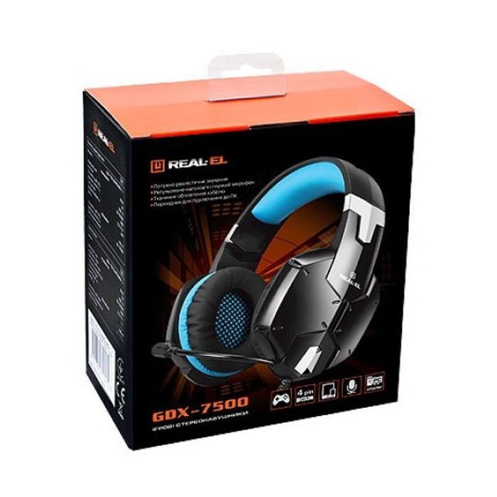 Наушники REAL-EL GDX-7500 black-blue изображение 9