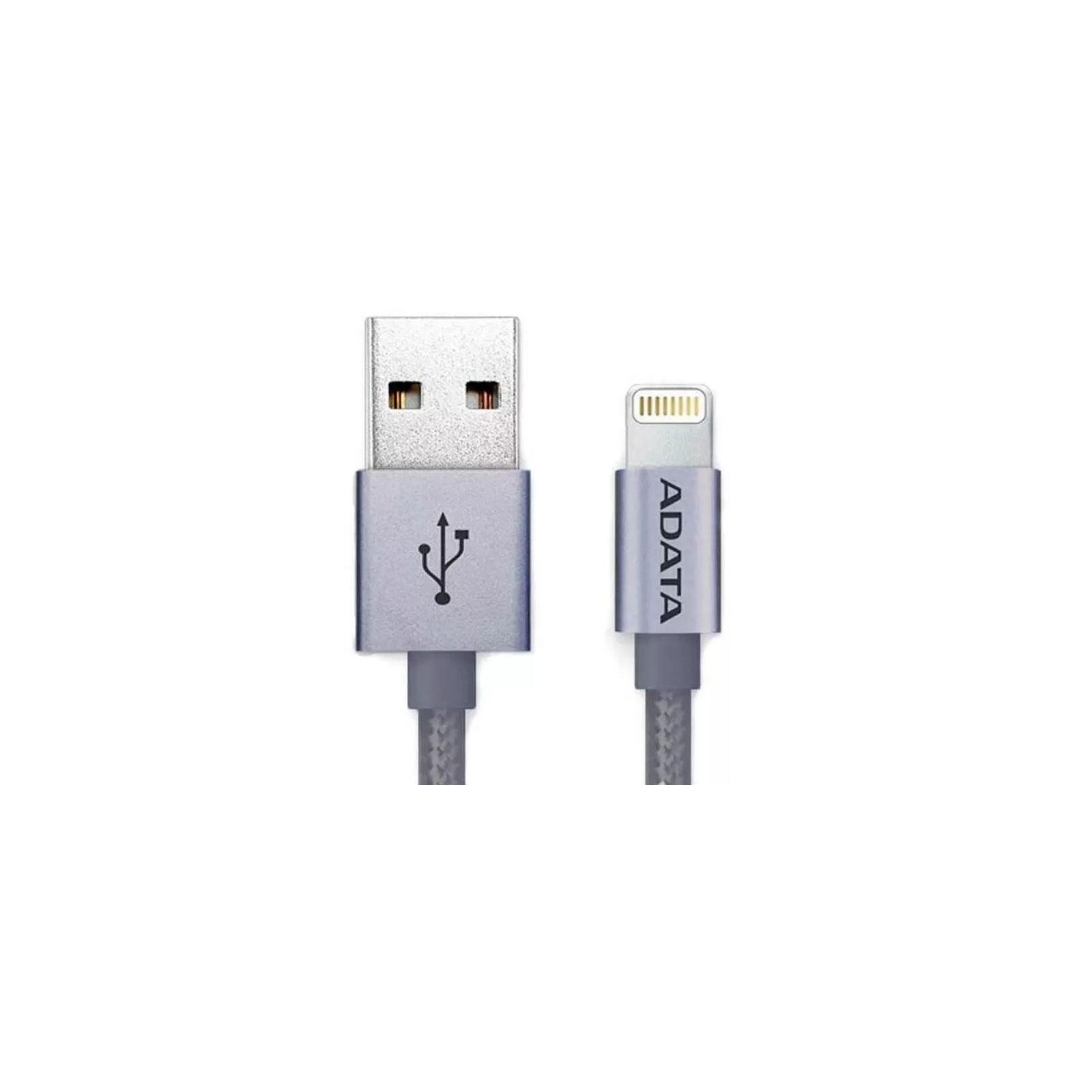 Дата кабель USB 2.0 AM to Lightning 1.0m MFI Titanium ADATA (AMFIAL-100CMK-CTI) зображення 2
