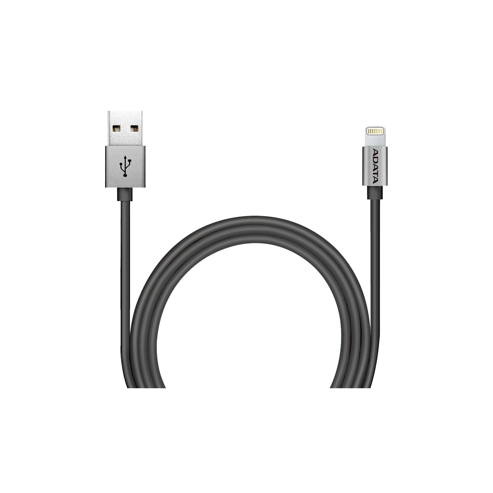 Дата кабель USB 2.0 AM to Lightning 1.0m MFI Titanium ADATA (AMFIAL-100CMK-CTI)