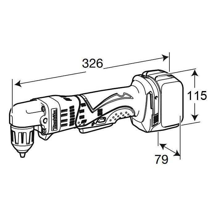 Дрель Makita угловой LXT, 10мм (без АКБ и БП) (DDA351Z) изображение 3