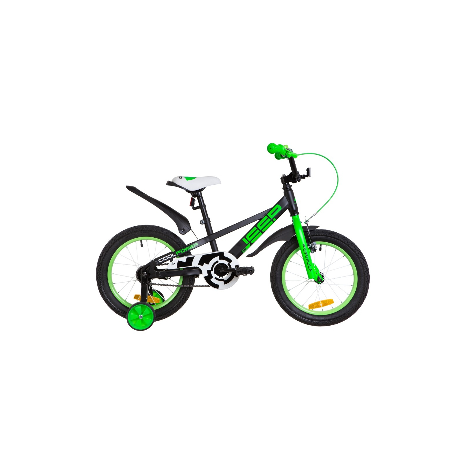 Детский велосипед Formula 16" JEEP рама-8,5" 2019 черно-салатовый (OPS-FRK-16-069)