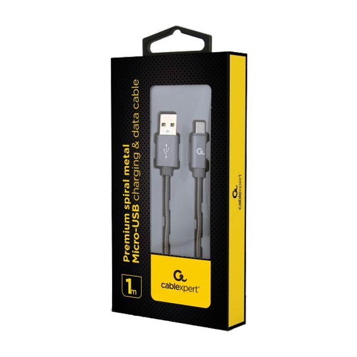 Дата кабель USB 2.0 Micro 5P to AM Cablexpert (CC-USB2S-AMmBM-1M-BG) изображение 2