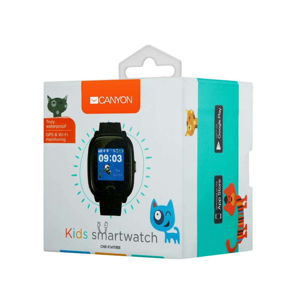 Смарт-годинник Canyon CNE-KW51BB Kids smartwatch GPS Black (CNE-KW51BB) зображення 4