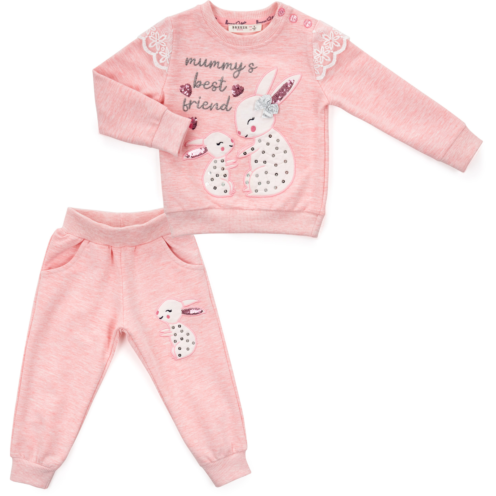 Набор детской одежды Breeze с зайчиками (13649-86G-peach)