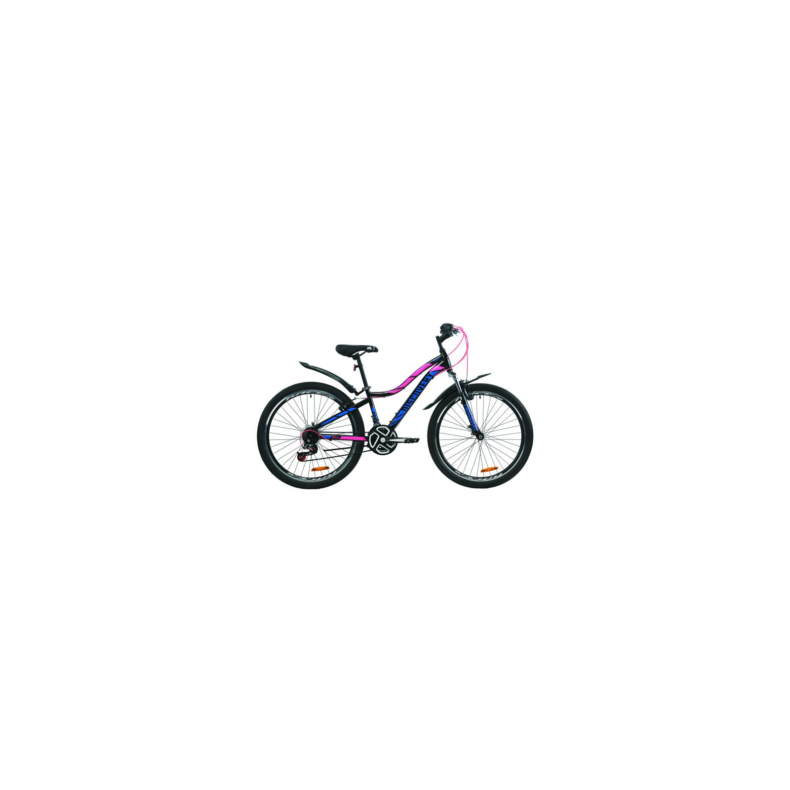 Велосипед Discovery 26" KELLY AM Vbr рама-16" St 2020 черно-малиновый с голубым (OPS-DIS-26-256)