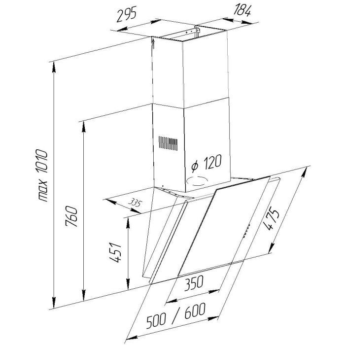 Вытяжка кухонная Pyramida NR-MV 60 SYE-26 BL изображение 9