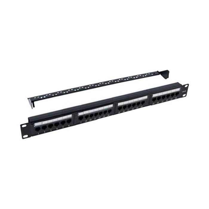 Патч-панель 19" 24xRJ-45 UTP cat.5e, 1U, with cable organizer Kingda (KD-PP07-UTP-C5e-24P)