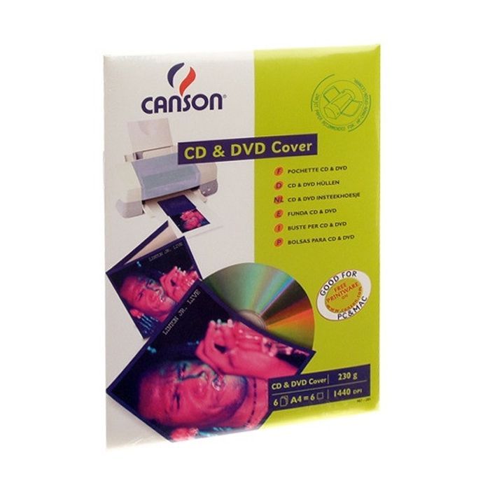 Бумага Canson для CD/ DVD, конверт, 230г, A4, 6ст (872853) изображение 2