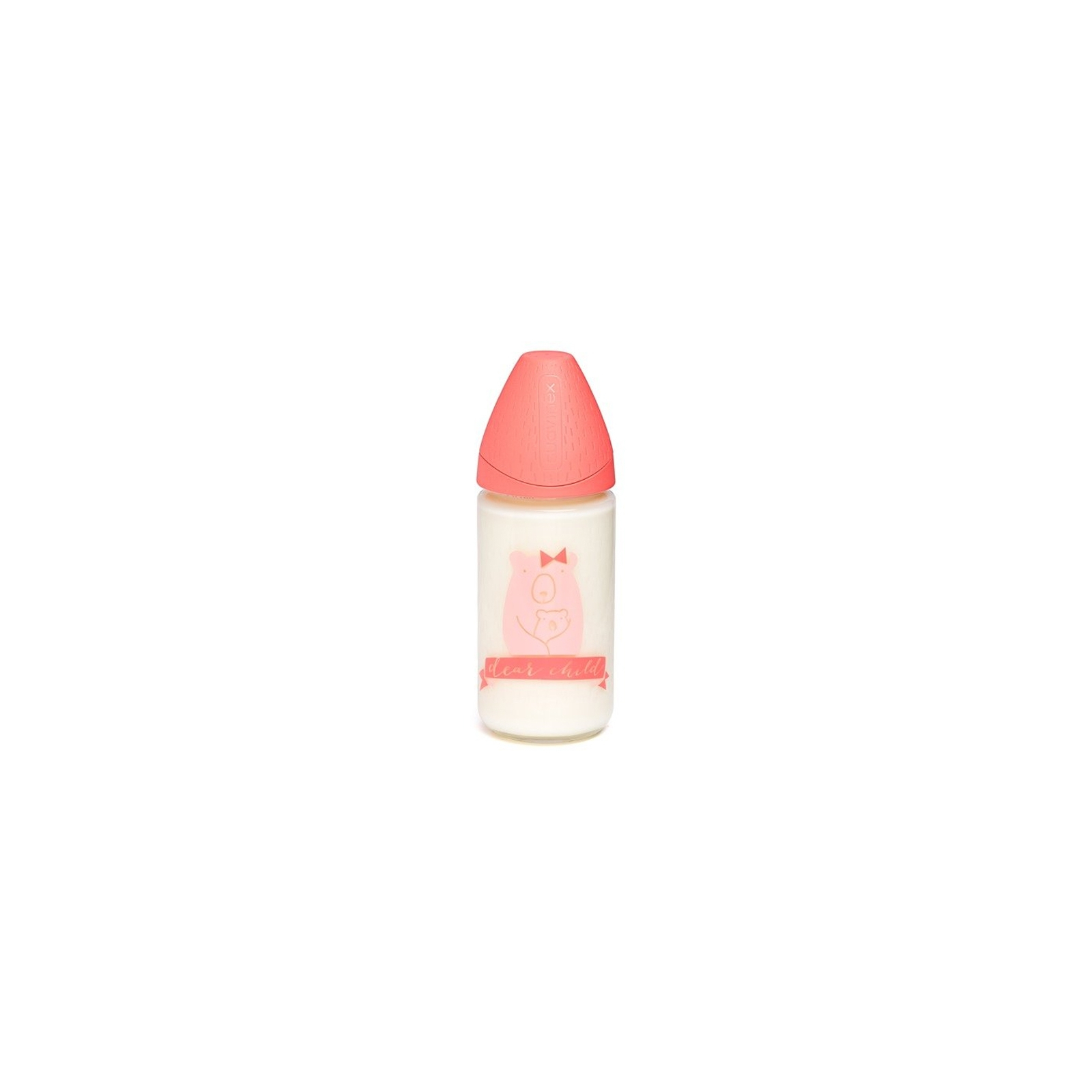 Пляшечка для годування Suavinex Сенс життя скляна, 240 м рожева (303488)