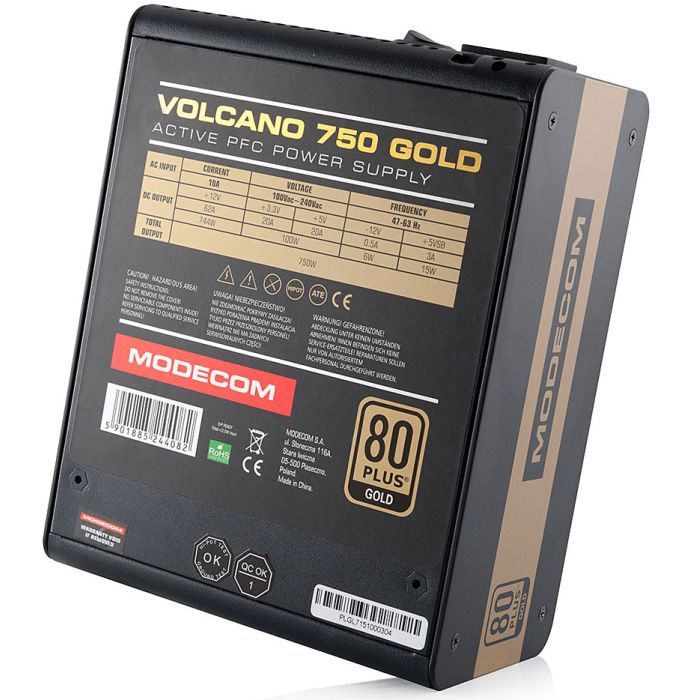 Блок питания Modecom 750W VOLCANO (ZAS-MC90-SM-750-ATX-VOLCA) изображение 5