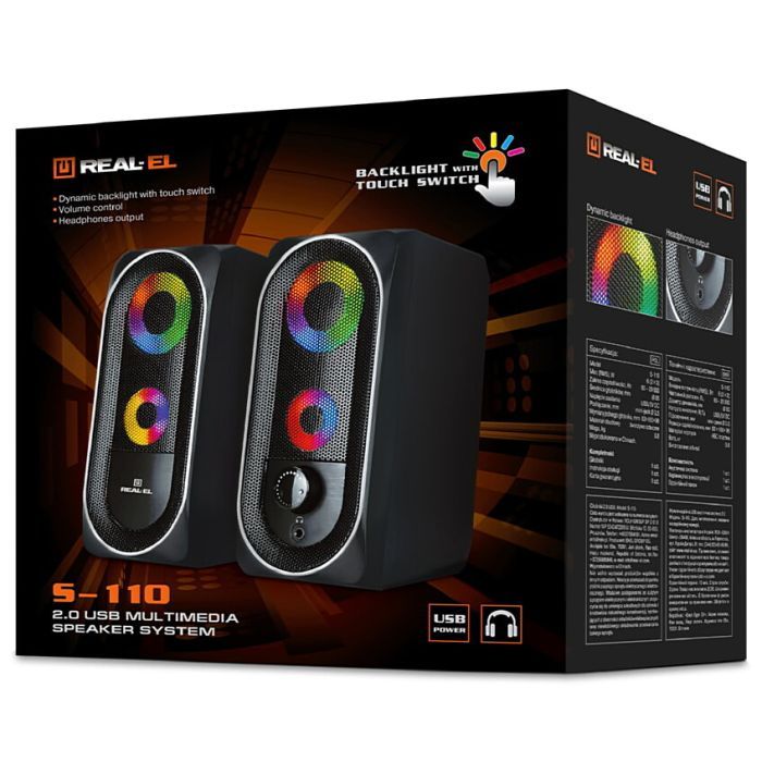 Акустична система REAL-EL S-110 USB Black зображення 8