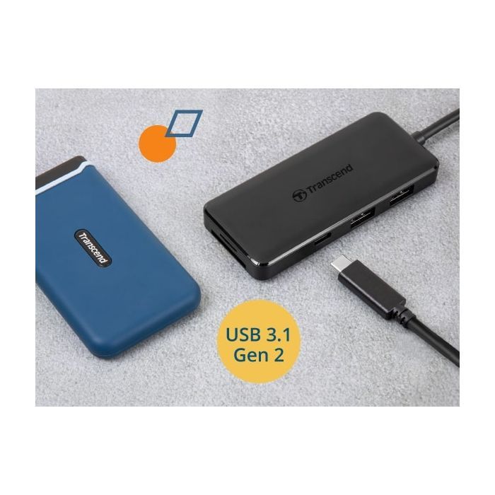 Концентратор Transcend Type-C HUB 6 ports microSD/SD Black (TS-HUB5C) зображення 7