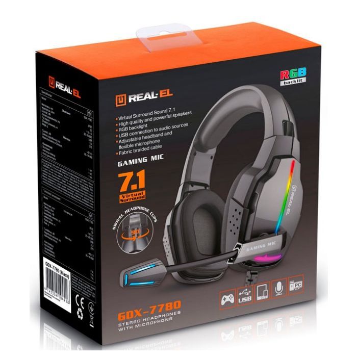 Наушники REAL-EL GDX-7780 Black изображение 12
