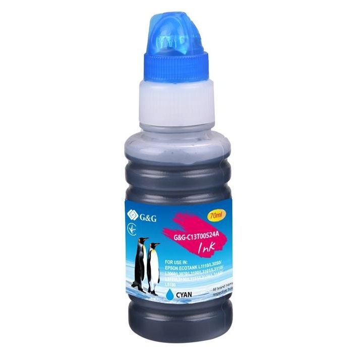 Чорнило G&G Epson L31XX cyan, контейнер 70мл (G&G-C13T00S24A)