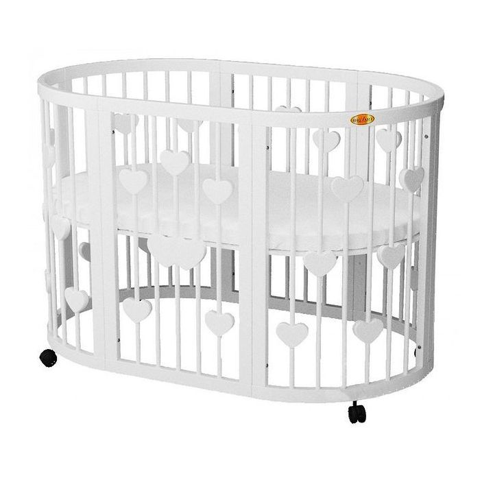 Кроватка Ingvart SMART BED ROUND с сердечками белый (1349003)