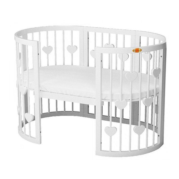 Кроватка Ingvart SMART BED ROUND с сердечками белый (1349003) изображение 3