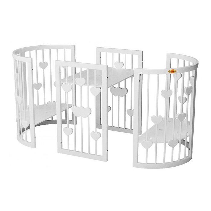 Кроватка Ingvart SMART BED ROUND с сердечками белый (1349003) изображение 4