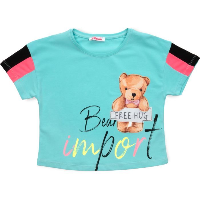 Футболка детская Matilda с мишкой (3023-176G-green)