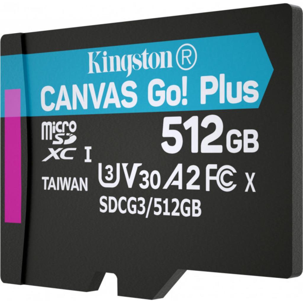 Карта памяти Kingston 512GB microSDXC class 10 UHS-I/U3 Canvas Go Plus (SDCG3/512GBSP) изображение 3