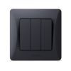 Выключатель Videx BINERA 3кл черный графит (VF-BNSW3-BG) изображение 2