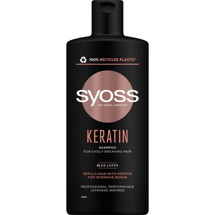 Шампунь Syoss Keratin с Голубым Лотосом для ломких волос 440 мл (9000101277050)